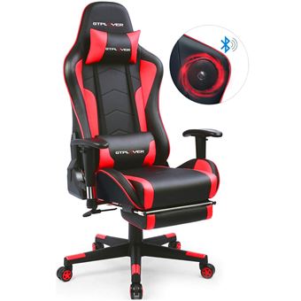 Gtracing Chaise Gaming De Bureau Fauteuil De Bureau Chaise Gamer Music Avec Haut Parleur Bluetooth Reglable En Hauteur Design Ergonomique Avec Repose Pieds Et Fonction Bascule Achat Prix Fnac