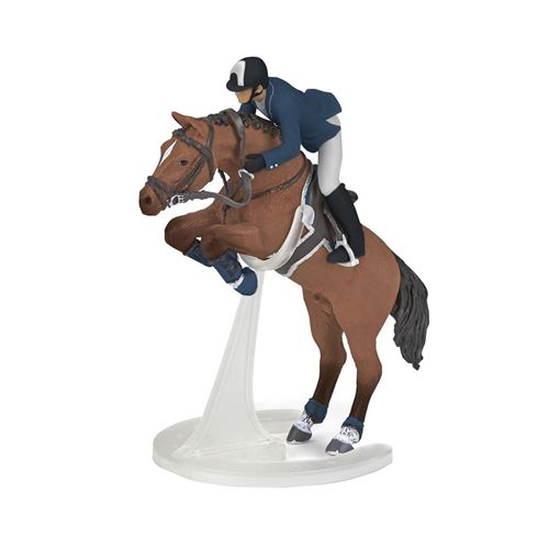 Papo - Cheval de saut d'obstacle et son cavalier -