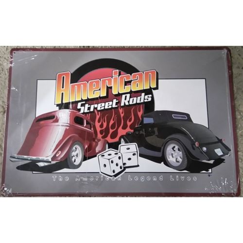 plaque hot rod dé american street tole publicitaire usa