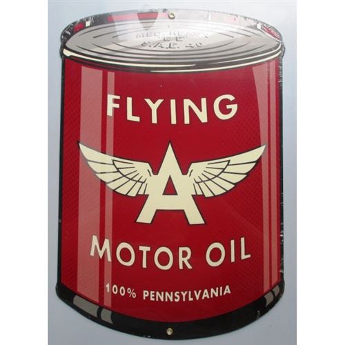 plaque tole épaisse flying gasoline gros bidon motor oil usa