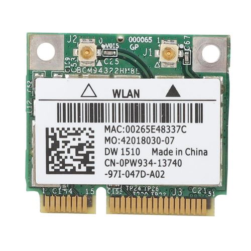 DW1510 BCM94322HM8L double bande 300Mbps mini Carte réseau sans fil PCI-E pour DELL E4200 E5500 E4300M2400 M6400