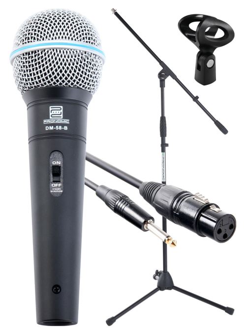 Pronomic Superstar JACK Lot de Microphones Microphones+ Pied + XLR Câble jack