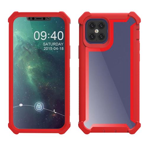 Nouvelle coque avec protection quatre coins pour iPhone 12 Pro Max 6,7” - Rouge