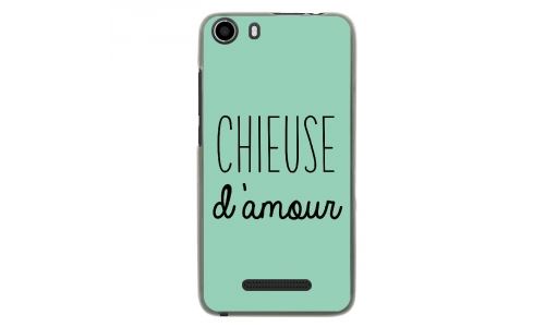 Coque souple pour Wiko Lenny 2 avec impression Motifs Chieuse d'Amour turquoise