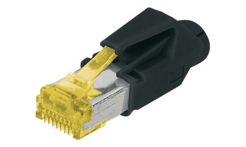 Assmann Electronic CAT6A RJ-45 Noir, Jaune connecteur de Fils - Connecteurs de Fils (RJ-45, Noir, Jaune, Polycarbonate, Or, 1 A, 6 mm)