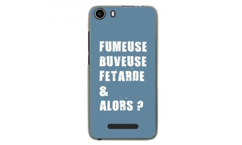 Coque souple pour Wiko Lenny 2 avec impression Motifs fumeuse et alors bleu