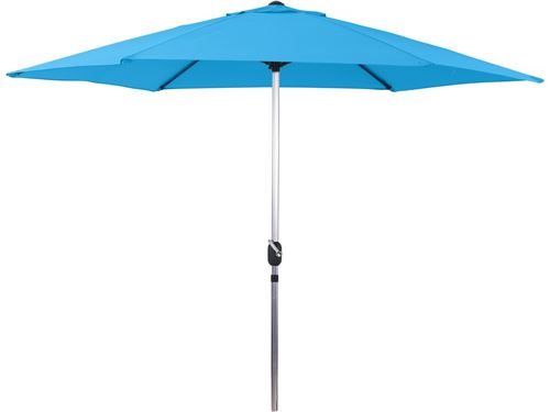 Parasol jardin droit Alu Sol - Rond - Ø 3m - Bleu