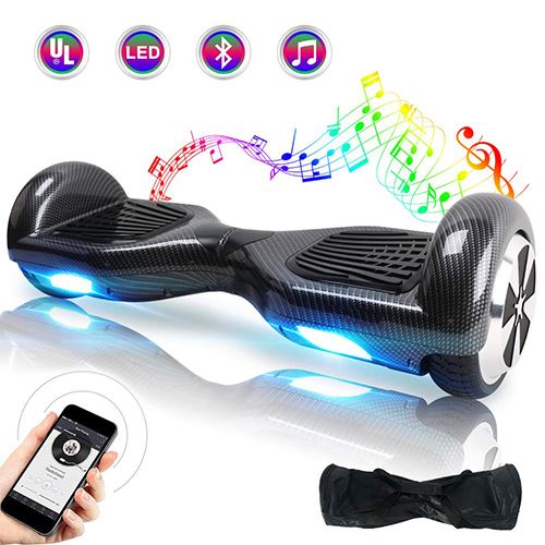 6.5 Inch Hoverboard elektrische scooter E-Balance, E-Skateboard, elektrische scooter Bluetooth-carbon zwart