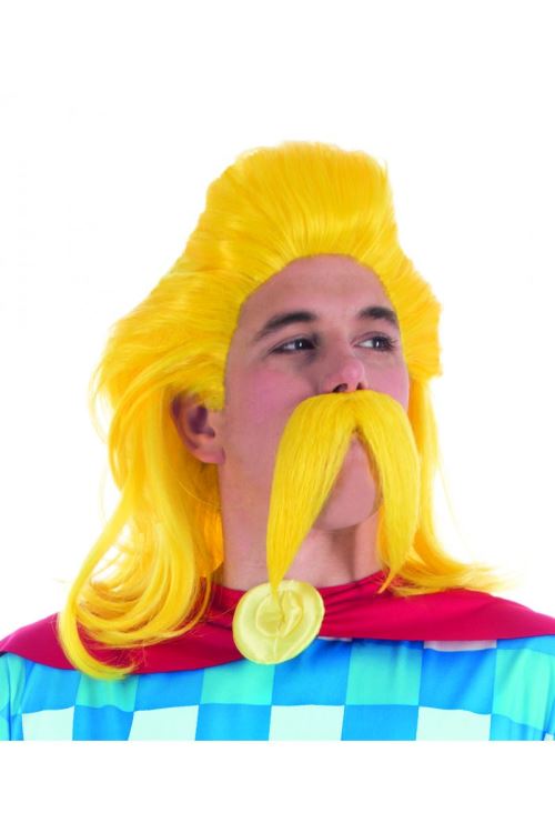 Set Perruque Et Moustache Assurancetourix© - Jaune