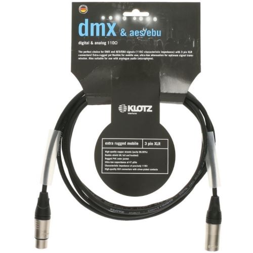Klotz DMX3K2000 câble DMX XLR mâle – XLR femelle 3 broches 20 m