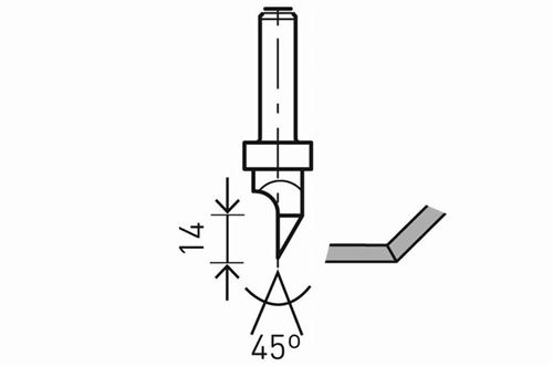 Fraise pour Plaques De Plâtre Hw avec Queue De 8Mm Festool Hw S8 D12,5/45° - 491000