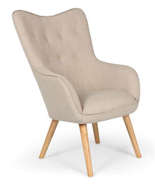 Fauteuil scandinave Klarys Tissu Beige