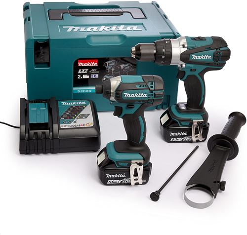 Perceuse De 2 Outils 18V Visseuse à Percussion + Visseuse à Chocs + 2 Batteries 5Ah + Chargeur + Coffret Makpac - Makita - Dlx2145Tj