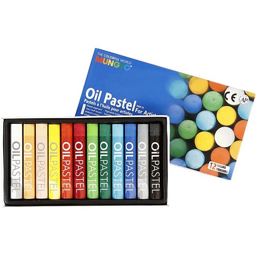 Creotime Mungyo pastel à l'huile multicolore 7 cm 12 pièces