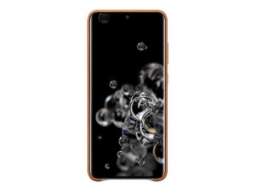 Samsung Leather Cover EF-VG988 - Achterzijde behuizing voor mobiele telefoon - aluminium, leer - bruin - voor Galaxy S20 Ultra, S20 Ultra 5G