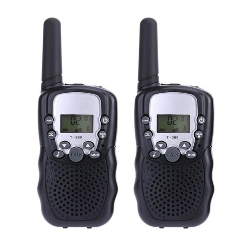 Talkie-walkie sans fil haute fréquence pour mini-enfants (noir), 2 paquets