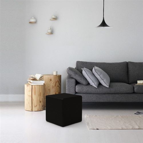 Homemania Pouf Square - Noir - 34 x 34 x 37 cm
