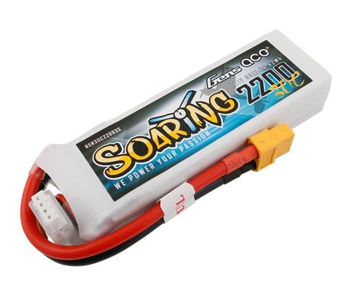 Gens Ace Soaring 2200mah 11.1v 30c 3s1p Lipo Xt60