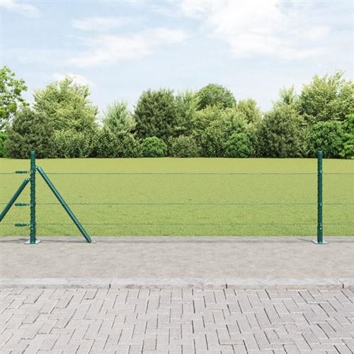 Vidaxl Vert Clôture Hexagonale Avec Base En Béton 25 X 0,4 M Maille - Image 2