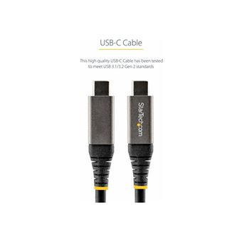 StarTech.com 50cm USB C Kabel, 10Gbps, USB 3.1/3.2 Gen 2 Type-C Kabel, 100W (5A) Power Delivery Charging, DP Alt Mode, USB-C Kabel voor Laptop/Phone/Tablet, Charge/Sync Kabel (USB31CCV50CM) - USB-kabel - 24 pin USB-C (M) naar 24 pin USB-C (M) - USB 3.2 Ge - 1