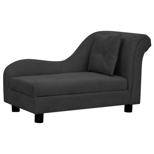 Vidaxl Canap¿¿ Pour Chien Avec Oreiller Noir 83x44x44 Cm Peluche