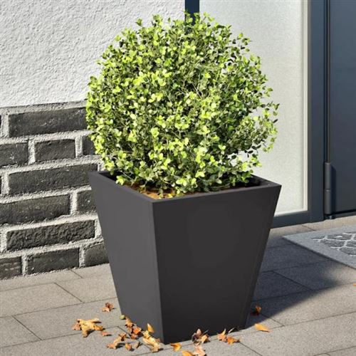 Non Communiqué Noir Vidaxl Jardinières 2 Pcs 30X30x30 Cm Acier, Jardinière D'extérieur, Boîte À Fleurs, Boîte De Jardin, Jardinière De 851039