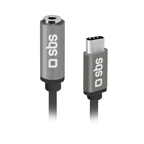 Adaptateur pour smartphone Type-C mâle – jack femelle Noir