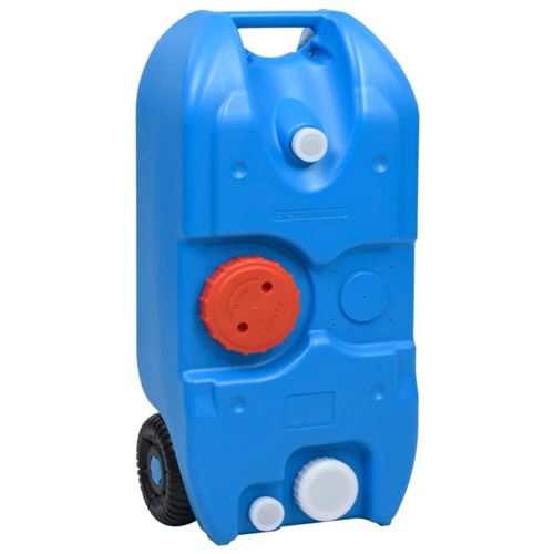 vidaXL Réservoir d'eau sur roues pour camping 40 L Bleu