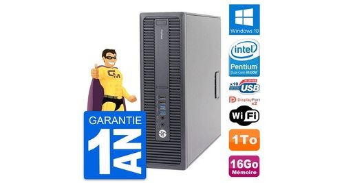 PC HP Prodesk 600 G2 Sff Intel G4400 Ram 16Go Disque Dur 1To Windows 10 WiFi
