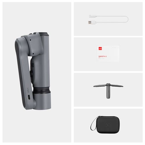 Stabilisateur de cardan portable ZHIYUN lisse x Set pour iPhone Xiaomi Huawei Smartphone Gris