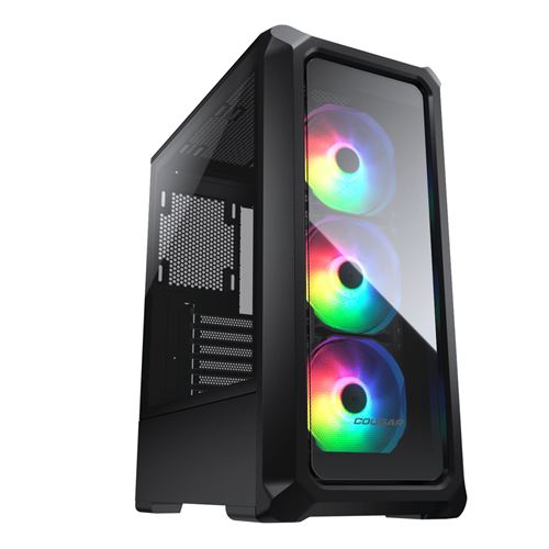 Cougar Archon 2 RGB - Mid tower - ATX - panneau latéral fenêtré (verre trempé) - pas d'alimentation (ATX) - noir - USB/Audio