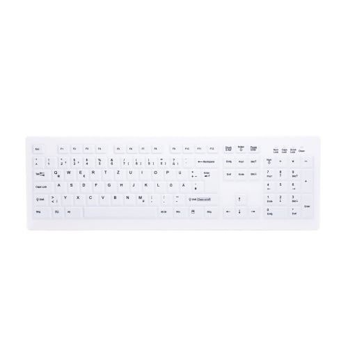 Active Key AK-C8100F - Clavier - sans fil - 2.4 GHz - Allemand - blanc