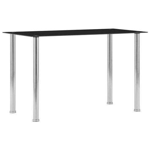 VidaXL Table à dîner Noir 120x60x75 cm Verre trempé