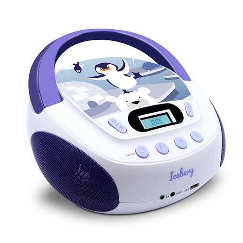 Metronic 477179 Lecteur Cd Mp3 Iceberg Enfant Avec Port Usb Et Entrée Audio, Sortie Casque Metronic®