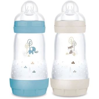Lot de 2 Biberons - MAM - Easy Start / Anti-Colique - 260 ml - Tétine Débit 2 - Océan + Sable - 1