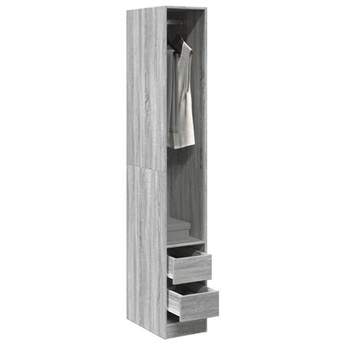 Garde robe sonoma gris 30x50x200 cm bois d ingénierie