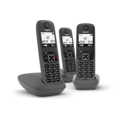 Téléphone analogique Gigaset SIEAS490TRIOBK Trio DECT avec identification de l appelant Noir
