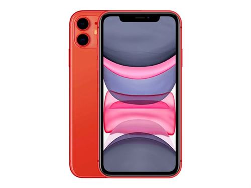 Apple iPhone 11 - (PRODUCT) RED - 4G smartphone - double SIM / Mémoire interne 64 Go - Écran LCD - 6.1 - 1792 x 828 pixels - 2x caméras arrière 12 MP, 12 MP - front camera 12 MP reconditionné - bonne condition - rouge