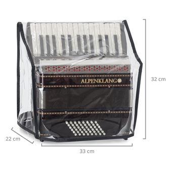 Étui Accordéon Alpenklang - Protection Élégante Et Robuste Pour Accordéons 3 Rangées En Simili-Cuir Noir