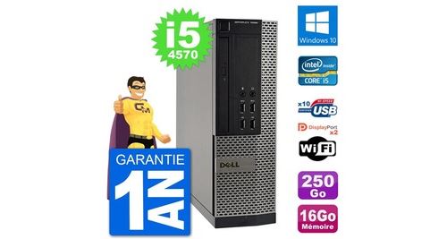 Pc dell optiplex 7020 sff intel i5-4570 ram 16go disque 250go windows 10 wifi