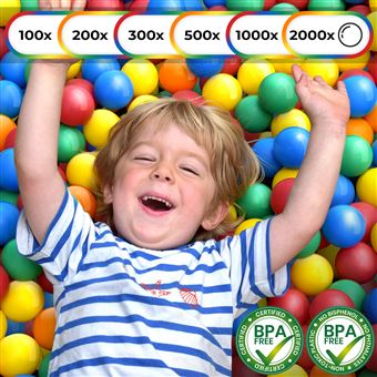 Infantastic® Balles Colorées en Plastique - Ø 5.5 cm, sans Plastifiants, Set de 300 Pièces - Boules de Jeu, Piscine, pour Enfants - 1