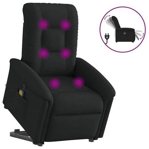 Non Communiqué Noir Vidaxl Fauteuil De Relaxation, Massage, Inclinable Électrique Réglable Tissu