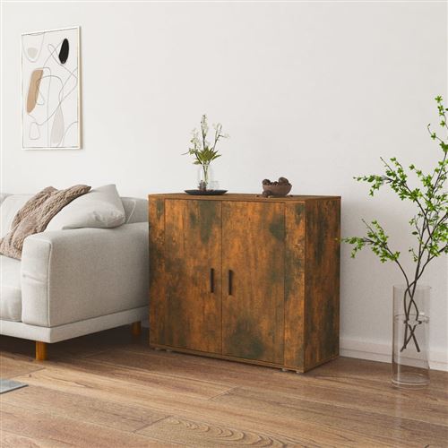 vidaXL - Buffet - 80x33x70 cm - Chêne fumé - Image 3