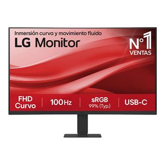 LG 27U421A-B - Écran LCD - incurvé - 27" - 1920 x 1080 Full HD (1080p) @ 100 Hz - VA - 250 cd/m² - 3000:1 - HDR10 - 5 ms - HDMI, USB-C - 1