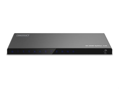 Non Communiqué Noir Digitus - Répartiteur Vidéo/Audio - 4K, 1X8 - 8 X Hdmi - De Bureau