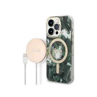 Bundle Chargeur 15W Guess Magsafe + Coque Magsafe Jungle pour iPhone 14 Pro Max - 1