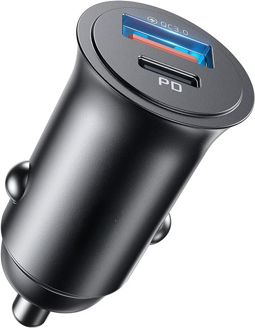 Chargeur Rapide Voiture 2 en 1 USB et USB C - Allume Cigare - Little Boutik©