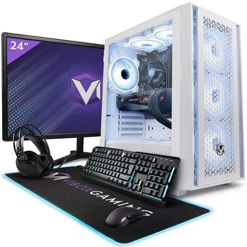 Vibox III-94 PC Gamer - 24" Écran Pack - 8 Core Intel i7 10700F Processeur 4.8GHz - Nvidia RTX 3070 Ti 8Go - 32Go RAM - 1To NVMe M.2 SSD - 600W PSU - Windows 11 - WiFi