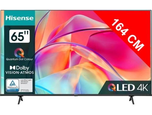 Hisense 65E7Kq - Classe De Diagonale 65" E7Kq Series TV LCD Rétro-Éclairée Par Led - QLED - Smart TV - Vidaa - 4K UHD (2160P) 3840 X 2160 - Hdr - Quantum Dot, Direct Led - Noir