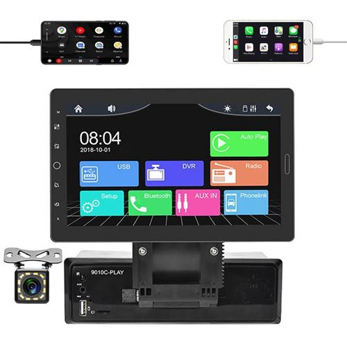 Autoradio Écran Tactile 10.1 Pouces HD Carplay Bluetooth USB Caméra Recul YONIS